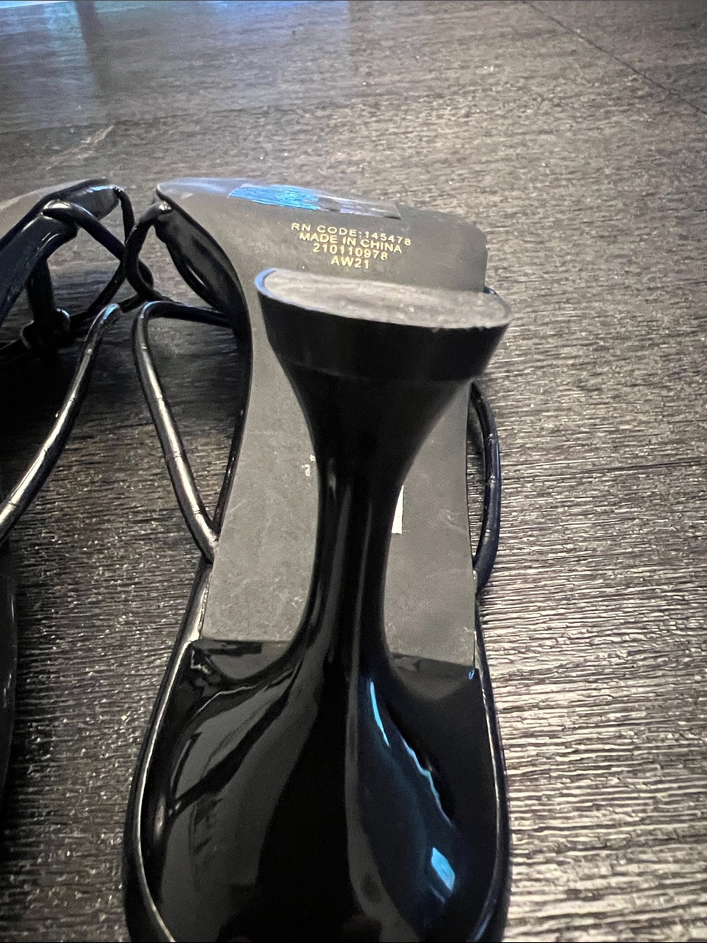 Primark Black Croc-Effect Knotted Strappy Heeled Slides - Picture 6 of 6